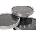 Βοηθητικά τραπεζάκια Bella μαύρο ασημί χρώμα μελαμίνη 39x47xH39cm ed6703 - Image 3