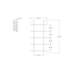 Βιβλιοθήκη Lina sapphire ανθρακί μελαμίνη 80x19 6x160εκ ed6715 - Image 2