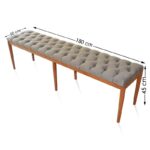 Σκαμπό Vandve γκρι καρυδί οξιά 180x45x50εκ ed6717 - Image 3