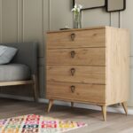 Συρταριέρα Versa μελαμίνη oak 80x45x90 8cm ed672