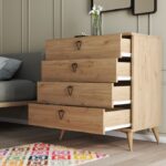 Συρταριέρα Versa μελαμίνη oak 80x45x90 8cm ed672 - Image 4