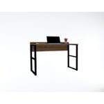 Γραφείο Lettera καρυδί μαύρο χρώμα μέταλλο 120x60x75cm ed6732 - Image 4