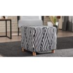 Σκαμπό Daisy άσπρο μαύρο ξύλινα πόδια 40x40x40εκ ed6743 - Image 4