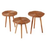 Σετ τραπεζιών σαλονιού Bella καρυδί χρώμα 40x47x40cm ed6758 - Image 4