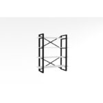 Βιβλιοθήκη Makro άσπρο μαύρο μελαμίνη 106x33x120εκ ed6776 - Image 2