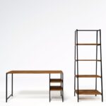 Γραφείo Mentre καρυδί χρώμα μελαμίνη μέταλλο 120x55x180cm ed6779 - Image 5