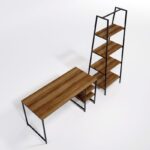 Γραφείo Mentre καρυδί χρώμα μελαμίνη μέταλλο 120x55x180cm ed6779 - Image 4