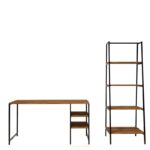 Γραφείo Mentre καρυδί χρώμα μελαμίνη μέταλλο 120x55x180cm ed6779 - Image 3