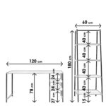 Γραφείo Mentre καρυδί χρώμα μελαμίνη μέταλλο 120x55x180cm ed6779 - Image 2