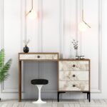 Κονσόλα Lizbon καρυδί λευκό 124x40x84 7cm ed6802