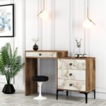 Κονσόλα Lizbon καρυδί λευκό 124x40x84 7cm ed6802 - Image 5