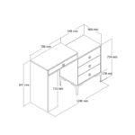 Κονσόλα Lizbon καρυδί λευκό 124x40x84 7cm ed6802 - Image 2