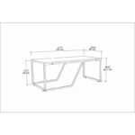 Τραπέζι σαλονιού Wendy άσπρο μελαμίνη χρυσός μεταλλικός σκελετός 120x60x48εκ ed6806 - Image 2