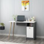 Γραφείο Canvas λευκό ανθρακί 110x50x74cm μελαμίνη ed6852 - Image 5