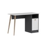 Γραφείο Canvas λευκό ανθρακί 110x50x74cm μελαμίνη ed6852 - Image 3