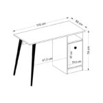 Γραφείο Canvas λευκό ανθρακί 110x50x74cm μελαμίνη ed6852 - Image 2