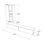 Έπιπλο τηλεόρασης Lave 174 6x25x27 3cm μελαμίνη ed687 - Image 2