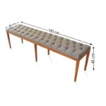 Σκαμπό Vandve γκρι φηγός οξιά 150x45x50εκ ed6916 - Image 3