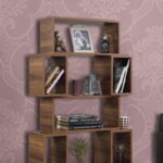 Βιβλιοθήκη Box καρυδί χρώμα μελαμίνη 84x30x160cm ed6923 - Image 5