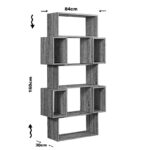 Βιβλιοθήκη Box καρυδί χρώμα μελαμίνη 84x30x160cm ed6923 - Image 2