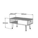 Τραπέζι σαλονιού Delux καρυδί άσπρο μελαμίνη 90x45x42 4εκ ed7022 - Image 2