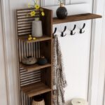 Έπιπλο εισόδου Viyana καρυδί άσπρο μελαμίνη μεταλλικά πόδια 90x35x200εκ ed704 - Image 4