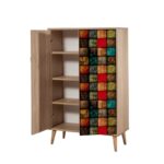 PIANETA ΠΑΠΟΥΤΣΟΘΗΚΗ OAK ΜΕΛΑΜΙΝΗ 80x36xH127cm ed710 - Image 4