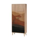 Ντουλάπα City Desert 80x45x190cm μελαμίνη ξύλινα πόδια ed7159 - Image 4