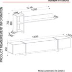Έπιπλο tv Verona 180x32 3x45cm μαύρο χρυσό χρώμα μελαμίνη ed71 - Image 2