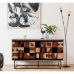 Μπουφές Quattro atlantic pine μαύρο καφέ χρώμα μελαμίνη 140x80x40cm ed7219