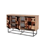 Μπουφές Quattro atlantic pine μαύρο καφέ χρώμα μελαμίνη 140x80x40cm ed7219 - Image 4