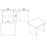 Τραπεζάκι γραφείου Stretto άσπρη μελαμίνη 60x50x46 3cm ed7236 - Image 2