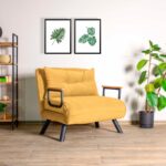 Πολυθρόνα Sando μουσταρδί ύφασμα 50x60x45cm ed723