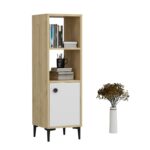 Ντουλάπι μπάνιου Alone Sapphire Oak άσπρο 38 6x35x115cm ed7243 - Image 4