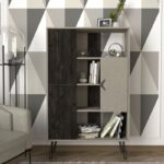 Βιβλιοθήκη Trenta γκρι μελαμίνη 90x31 3x143 6εκ ed7251