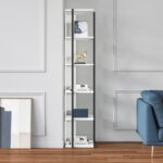 Βιβλιοθήκη Furba άσπρο μελαμίνη 35x35x170εκ ed7254