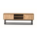 Έπιπλο τηλεόρασης Belinda atlantic pine μαύρο μελαμίνης 180x40x50 ed72 - Image 4