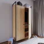 Ντουλάπα Gard δρυς μελαμίνη μεταλλικά πόδια 100x40x180εκ ed730