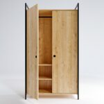 Ντουλάπα Gard δρυς μελαμίνη μεταλλικά πόδια 100x40x180εκ ed730 - Image 5