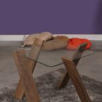 Τραπέζι σαλονιού Roman Mini oak μελαμίνη γυαλί 57x41cm ed7343 - Image 4