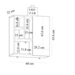 Ντουλάπι μπάνιου Secret λευκό μαύρο Marble χρώμα μελαμίνη 60x22x63 6cm ed7346 - Image 2