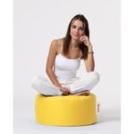 Πουφ Round κίτρινο ύφασμα 55x30cm ed7352 - Image 5