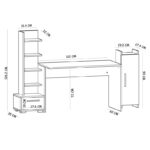 Γραφείο Alba ανθρακί λευκή Sapphire Oak μελαμίνη 120x60x72cm ed7409 - Image 2