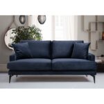 Καναπές διθέσιος Carta Navy Blue χρώμα 175x90x88cm ed741