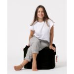 Πουφ Square αδιάβροχο ύφασμα μαύρο 45x45cm ed7480 - Image 3