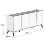 Μπουφέ Elegante καρυδί 180x45x80 8cm ed748 - Image 2