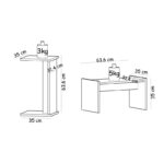 Βοηθητικό τραπέζι Apollon καρυδί χρώμα μελαμίνη 63 6x35cm ed7494 - Image 2