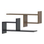 Ραφιέρα Hisar ανθρακί καρυδί μελαμίνη 79x20x25εκ ed7498 - Image 3