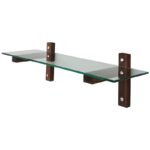 Ραφιέρα Xio καρυδί ξύλο επιφάνεια γυαλί 85x25x25εκ ed7559 - Image 4