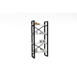 Βιβλιοθήκη Alaro άσπρο μαύρο χρώμα μελαμίνη και μέταλλο 66x30x150cm ed7589 - Image 4